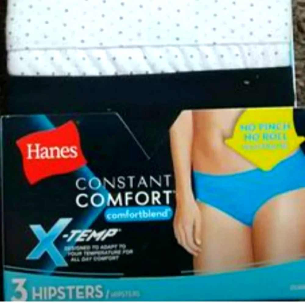 New 3 Pack Underwear Hanes Hipster Womens  Size S/5 X Temp Comfort Control